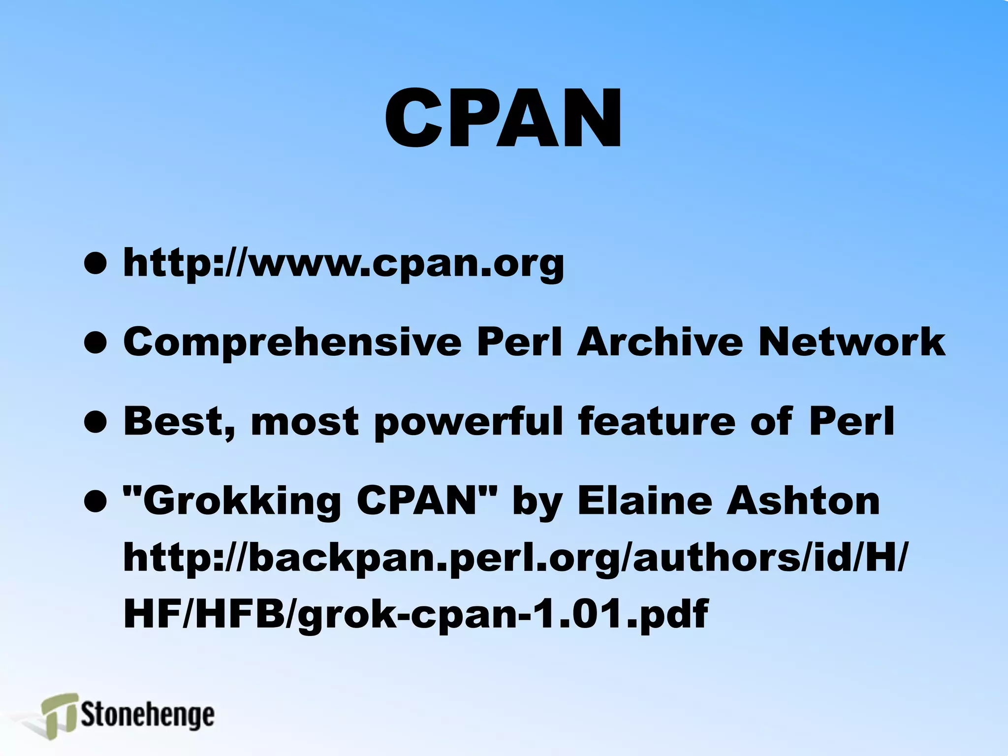 MyCPAN ( LA.pm, September 2007 )