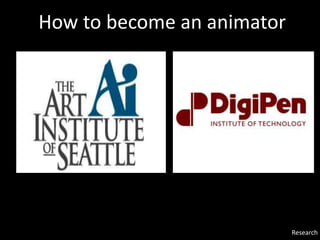 Research
How to become an animator
 