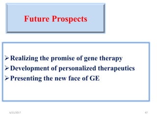 Future Prospects
Realizing the promise of gene therapy
Development of personalized therapeutics
Presenting the new face...