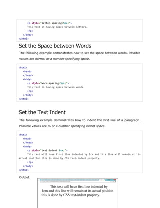 Html P Without Line Spacing Example CSS notes | PDF