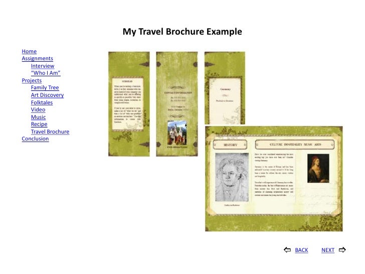 travel brochure project example