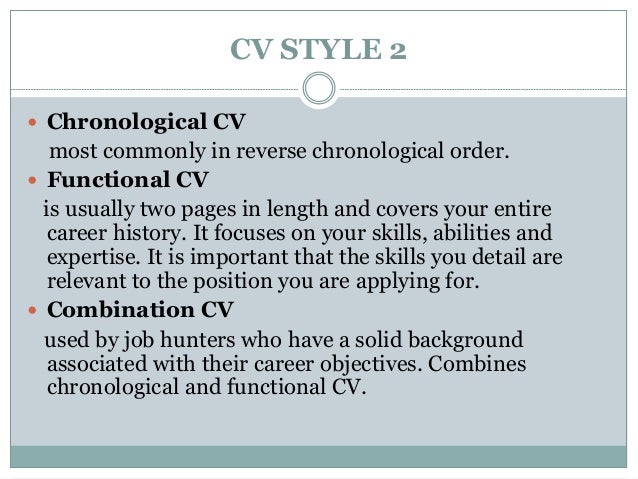 functional chronological resumes