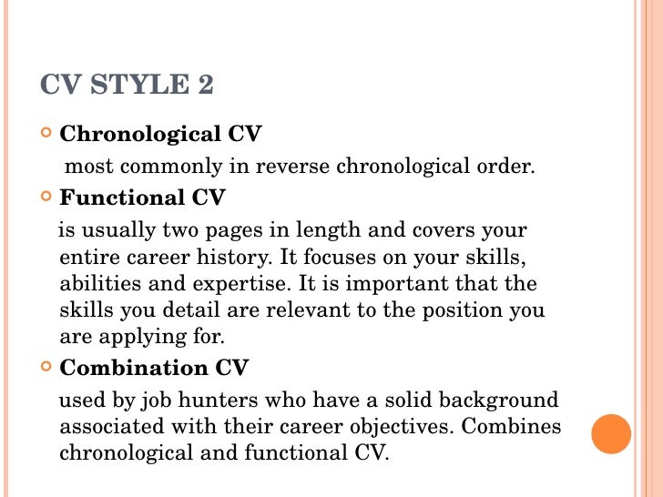resume chronological order chronological