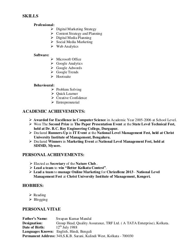 skills for marketing resumes