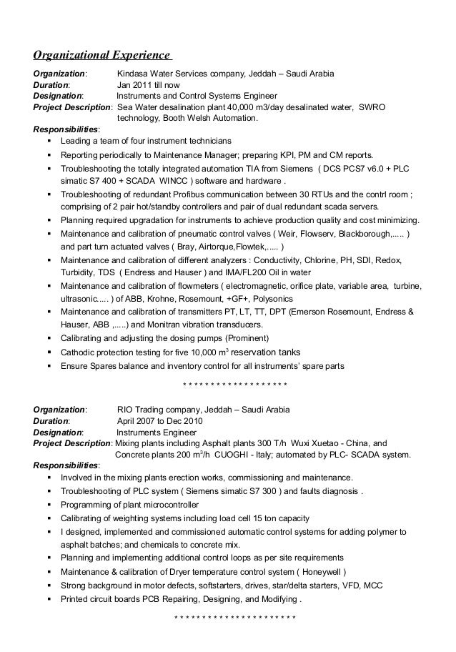 Scada resume cv