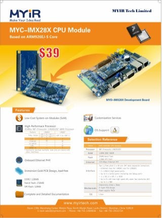 Low-cost i.MX28 ARM9 Development Board and CPU Module