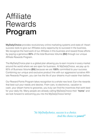 Mydailychoice Hempworx compensation plan 2