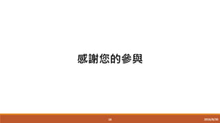 2016/8/3016
感謝您的參與
 