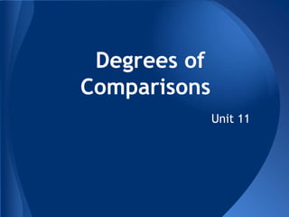 Degrees of
Comparisons
Unit 11
 