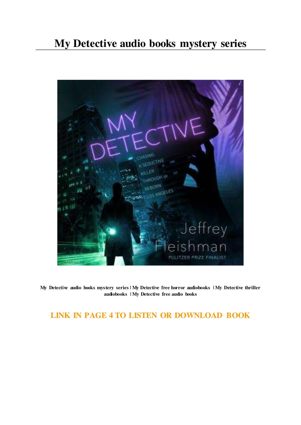 My Detective audio books mystery series