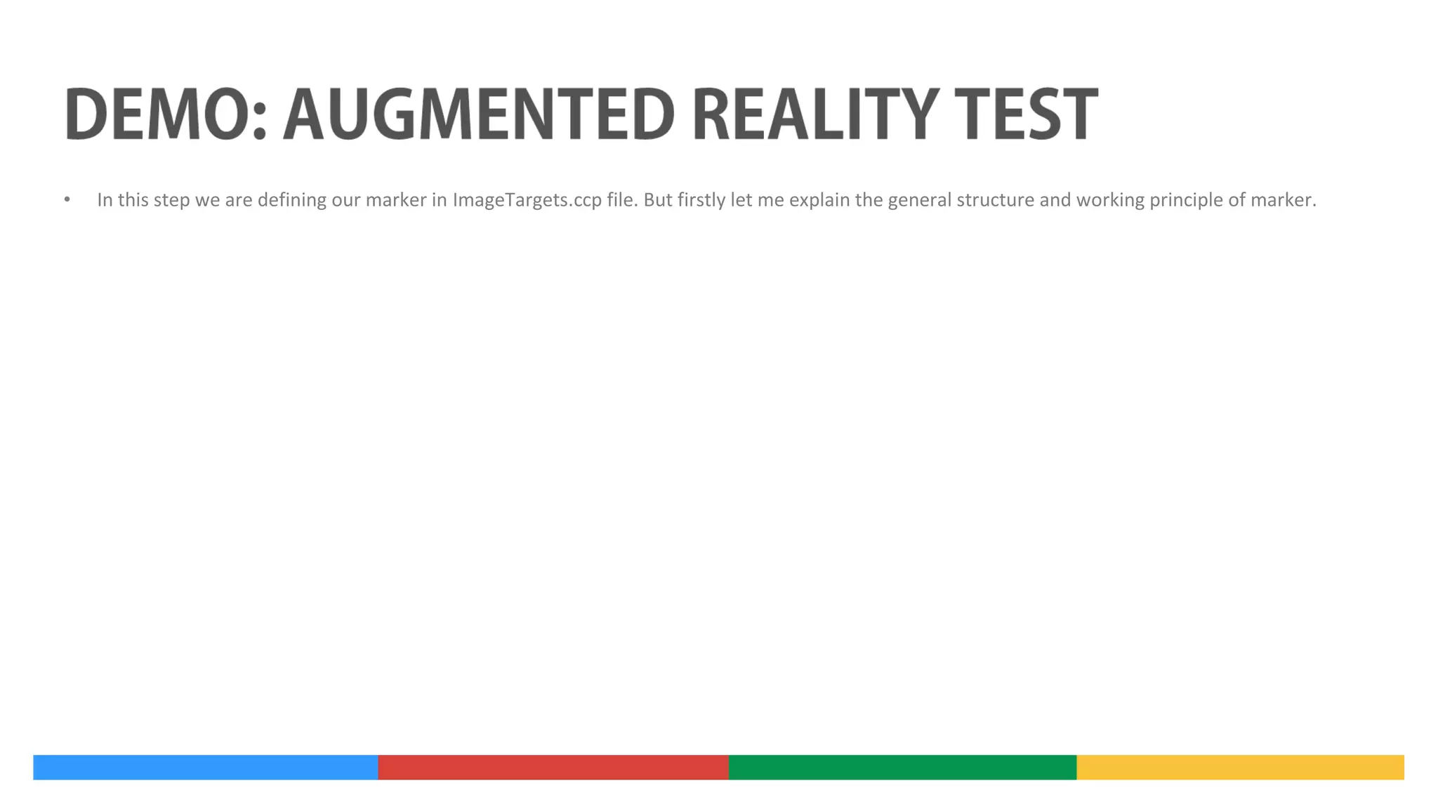 •

In this step we are defining our marker in ImageTargets.ccp file. But firstly let me explain the general structure and working principle of marker.

 