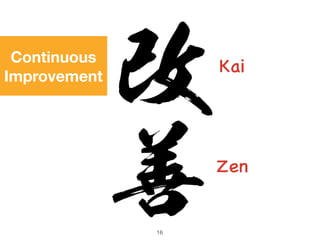 Continuous
Improvement
※ The Agile Tour 2017.
Kai
Zen
16
 