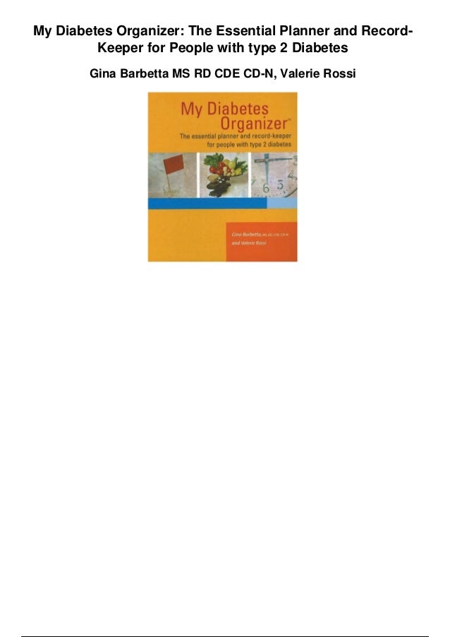 My diabetes organizer the essential planner and record keeper for