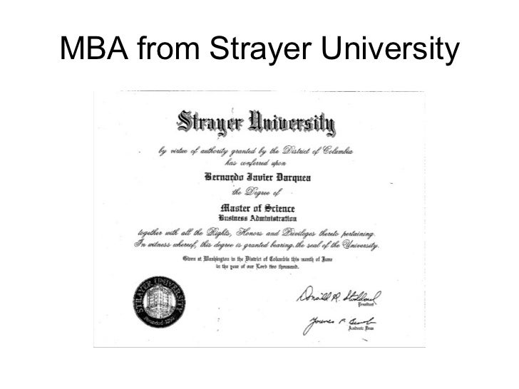 Strayer University Business Administration My Diplomas