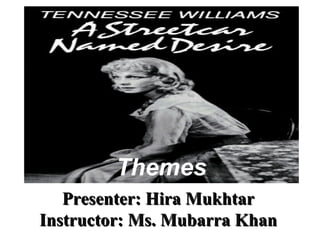 LOGO
Presenter: Hira MukhtarPresenter: Hira Mukhtar
Instructor: Ms. Mubarra KhanInstructor: Ms. Mubarra Khan
Themes
 