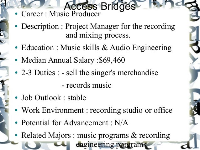 my dream career by esther lee 2 access bridges career music producer description music producer - Duties Of A Producer my dream career by esther lee 2 access bridges career music producer description music producer - Duties Of A Producer