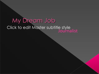 My Dream Job Journalist 
