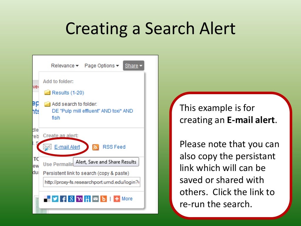 Save citations and create search and journal alerts in