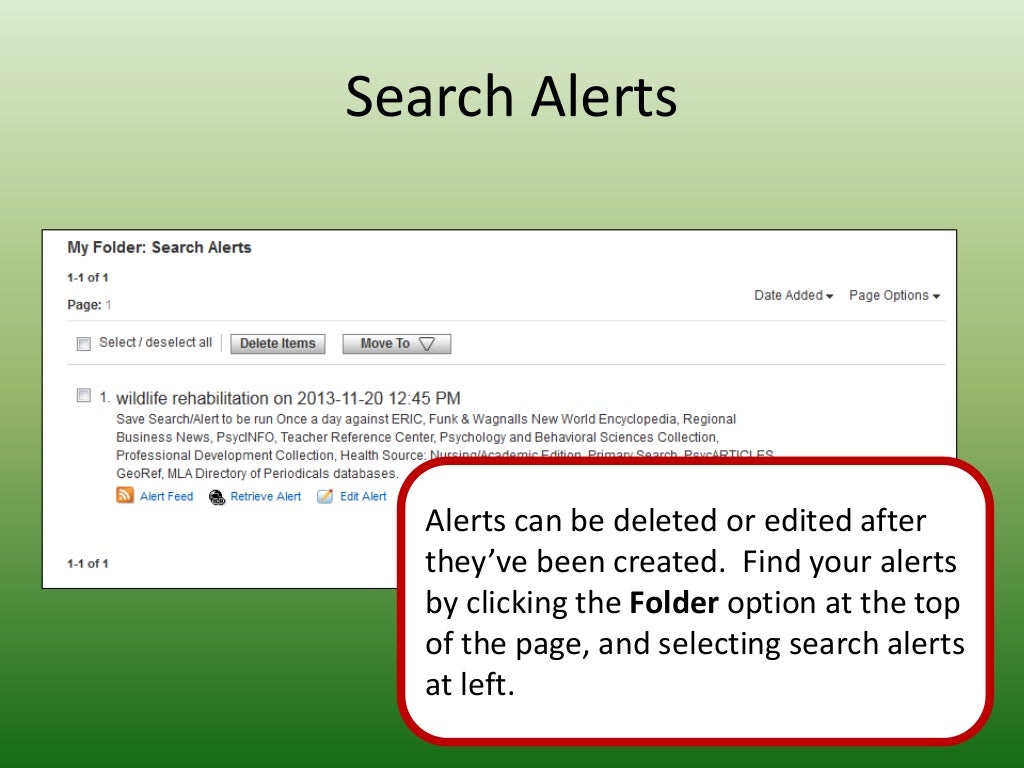Save citations and create search and journal alerts in