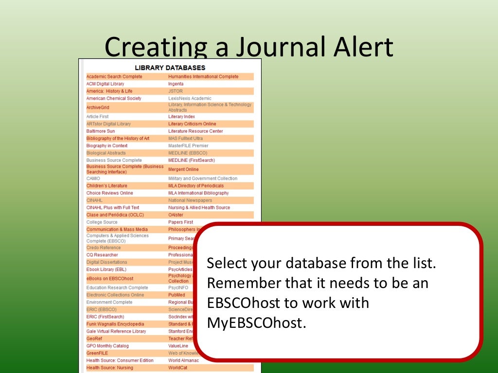 Save citations and create search and journal alerts in