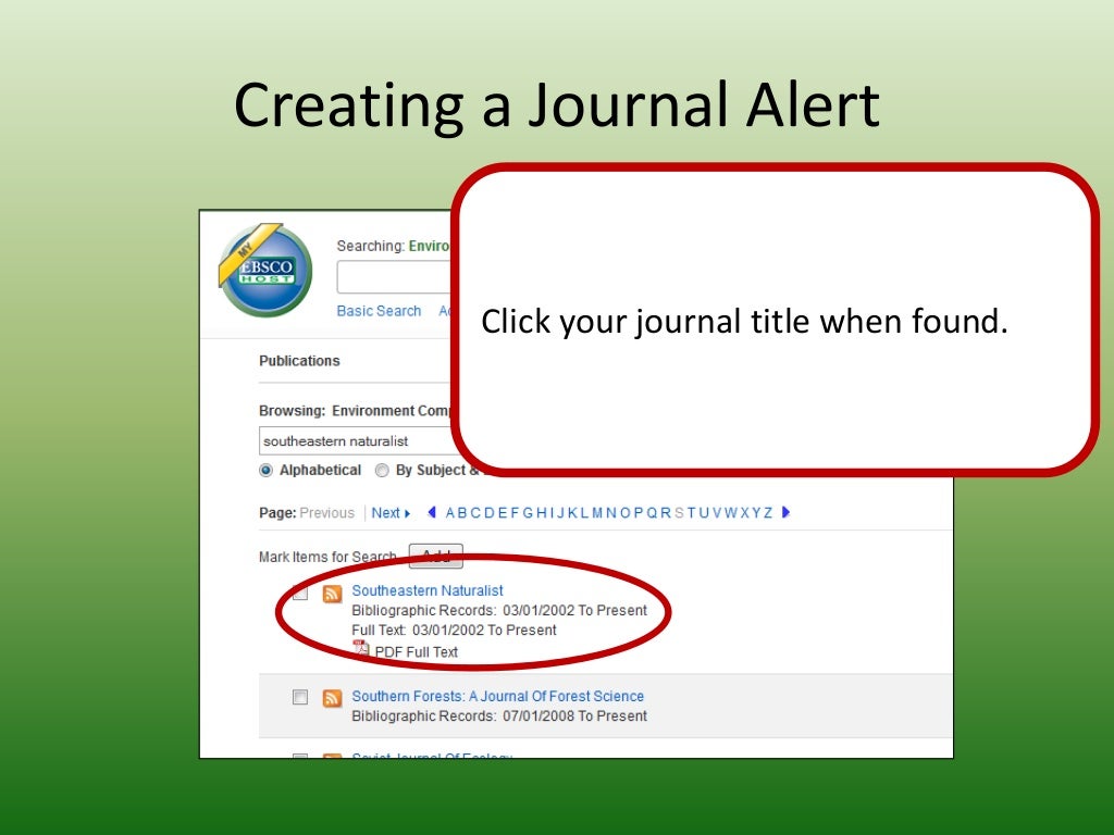 Save citations and create search and journal alerts in Save citations and create search and journal alerts in