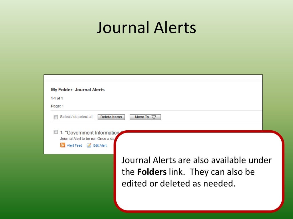 Save citations and create search and journal alerts in Save citations and create search and journal alerts in