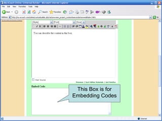 Embed Code Box This Box is for Embedding Codes