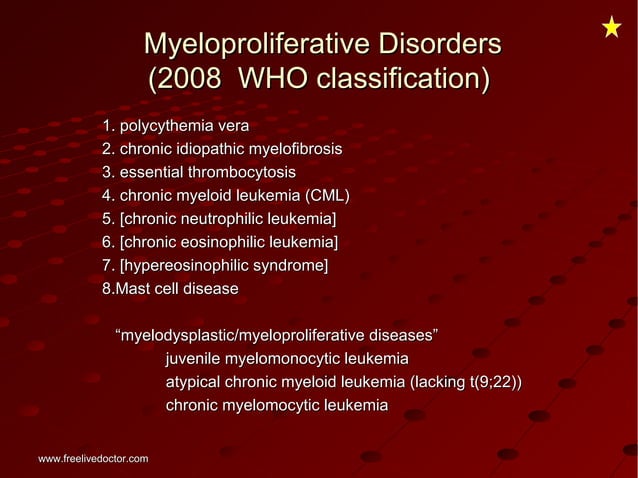 Myeloproliferative disorders | PPT | Blood Disorders | Diseases and ...