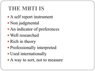 MBTI (Myers-Briggs Typology Instrument)