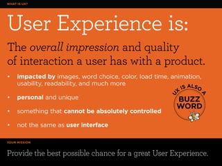 Designing FOR User Experience