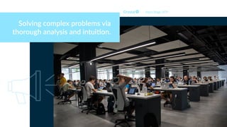 Solving complex problems via
thorough analysis and intui)on.
Myers Briggs INTP
 