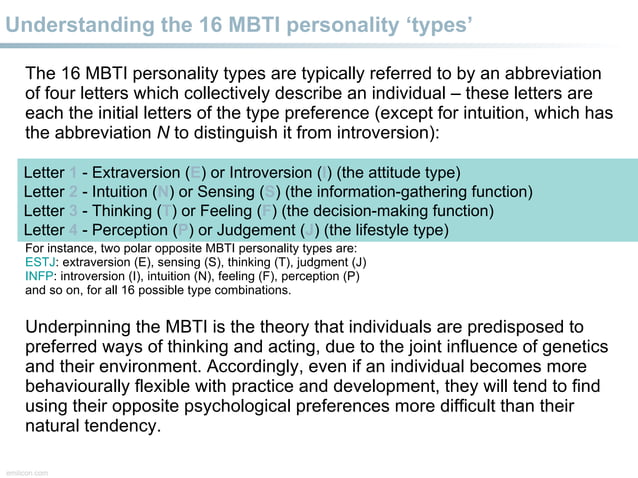 Myers-Briggs Type Indicators Overview | PPT