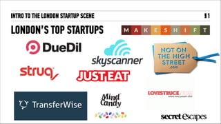 INTRO TO THE LONDON STARTUP SCENE !12
LONDON’S TOP GLOBAL STARTUPS
 