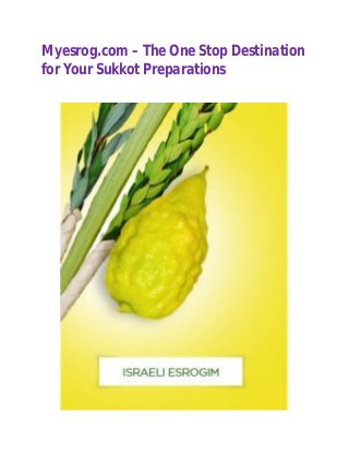 Myesrog.com – The One Stop Destination
for Your Sukkot Preparations
 