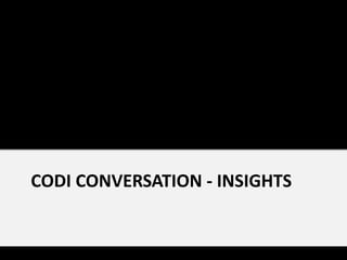 CODI CONVERSATION - INSIGHTS
 