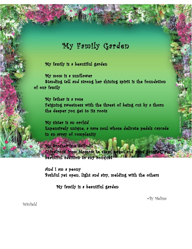 My family garden extended metaphor poem