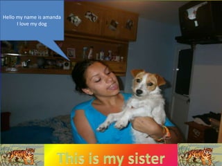 Hello my name is amanda
I love my dog

 