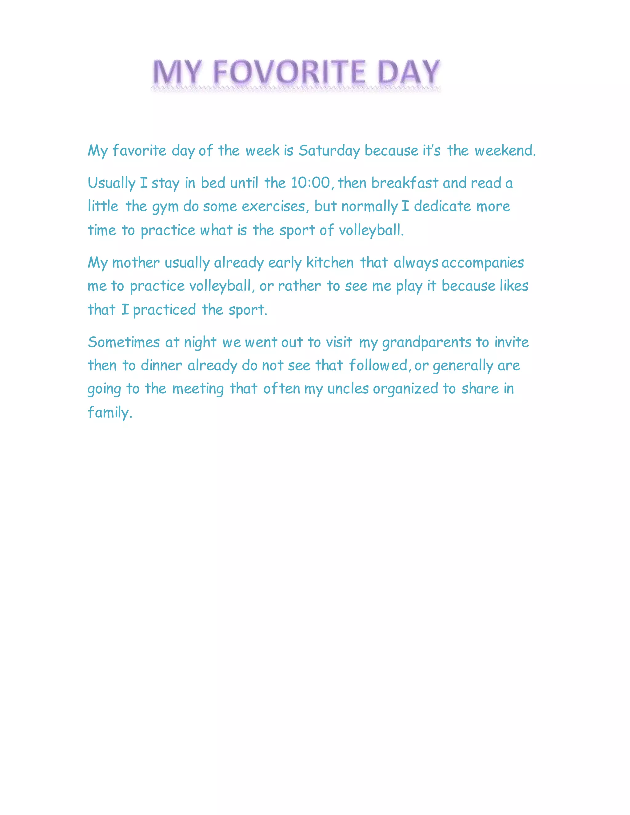 My favorite day | DOCX