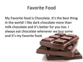 paragraph on favourite food