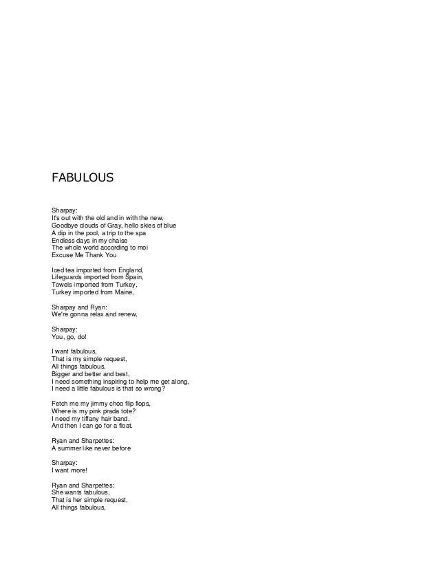 Lyric fabulous lyrics : My favorite lyrics