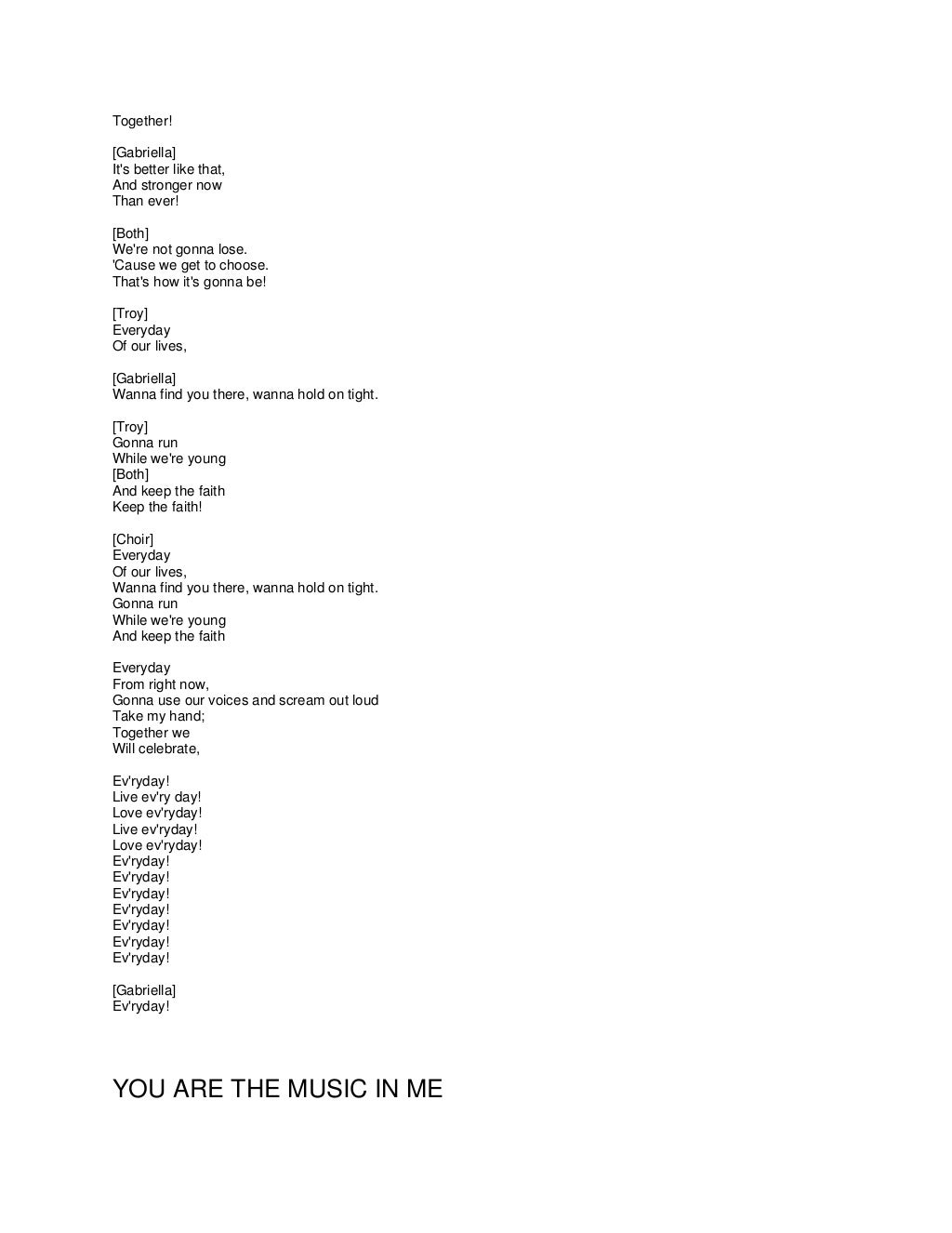 My favorite lyrics