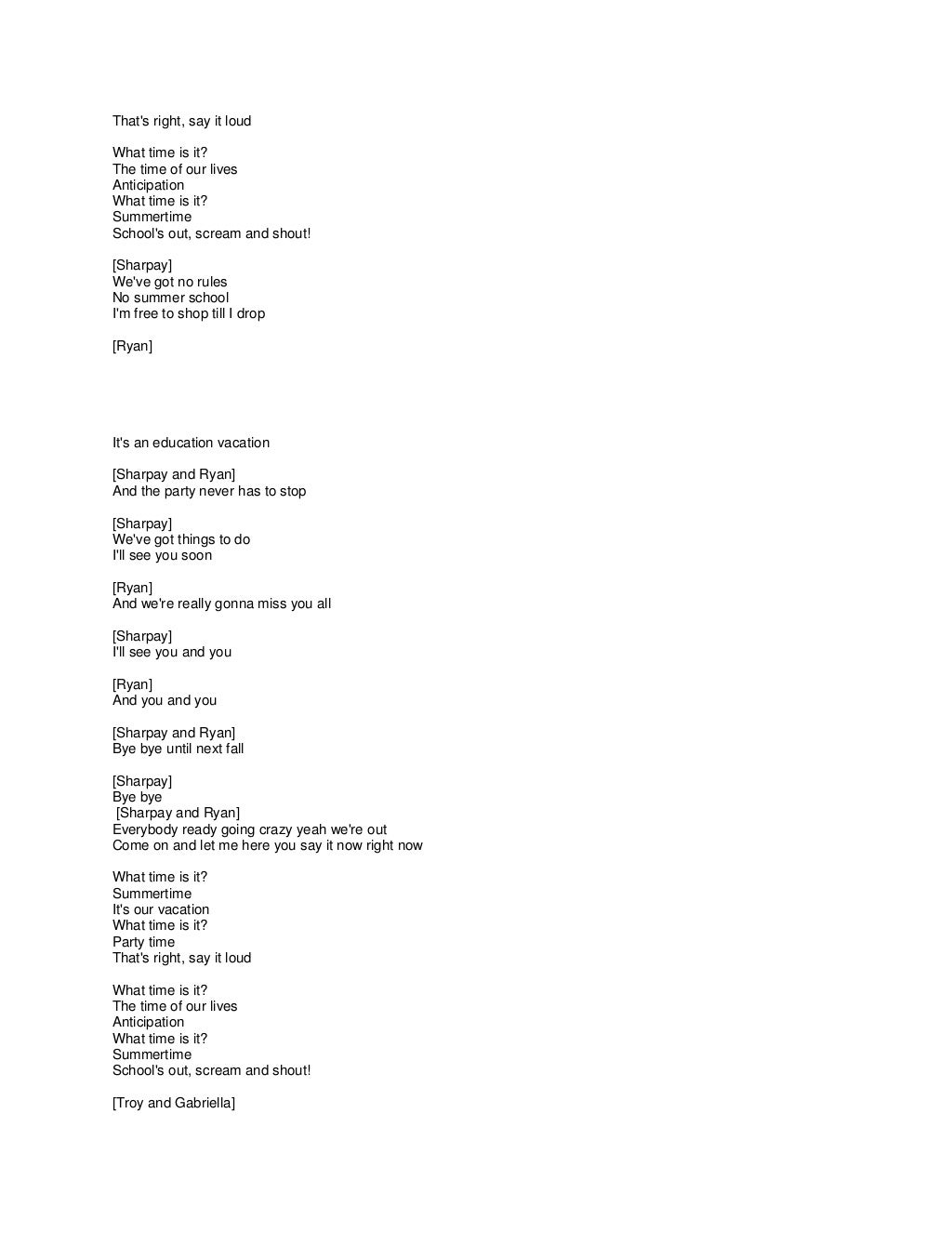 My favorite lyrics