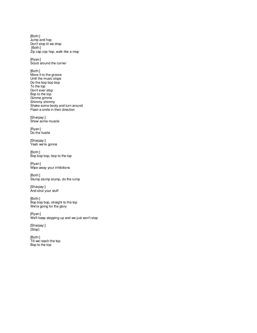 My favorite lyrics