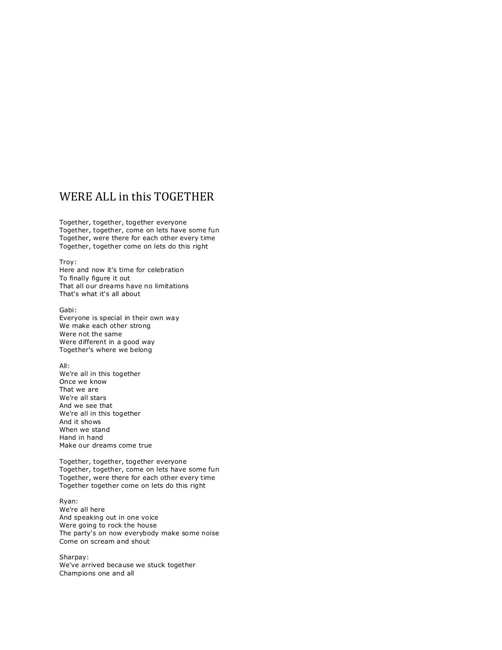 My favorite lyrics