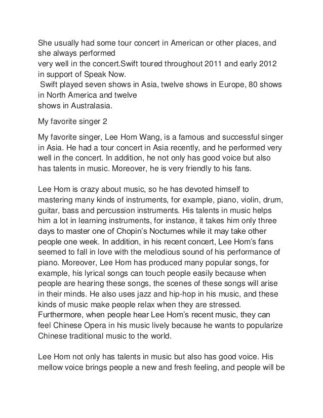 My favorite singer 1