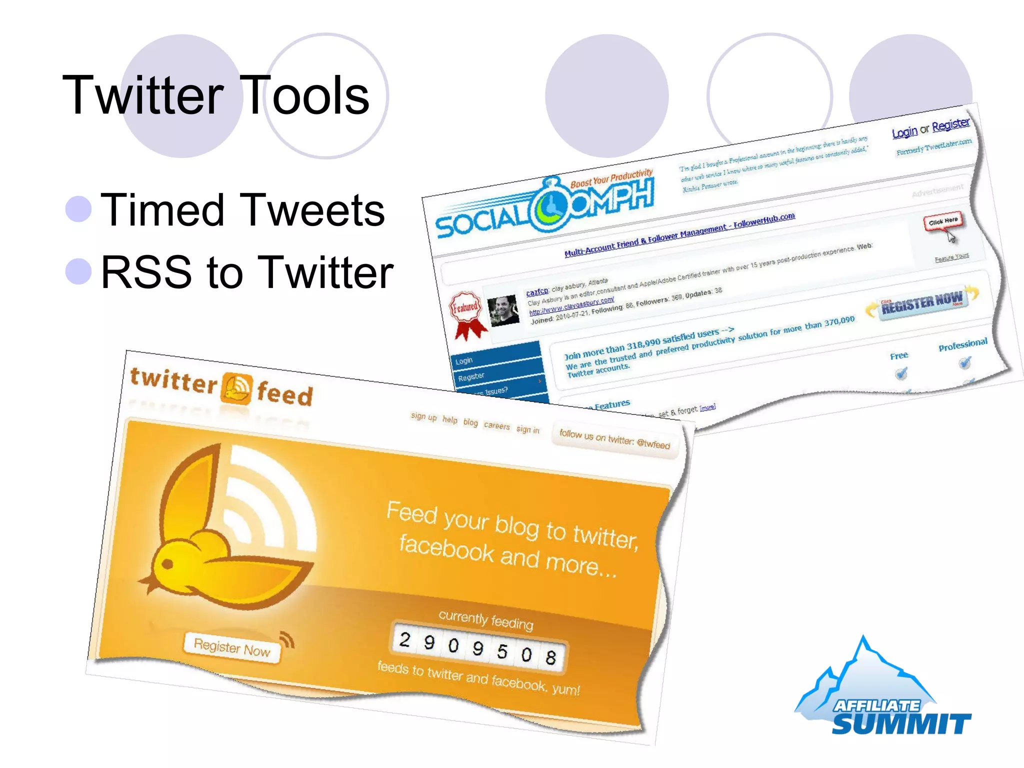 Twitter Tools Timed Tweets RSS to Twitter