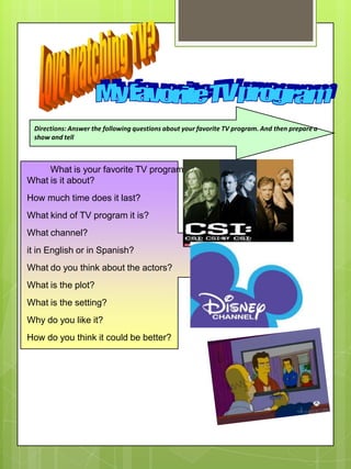 My favorite tv programme | PPTX