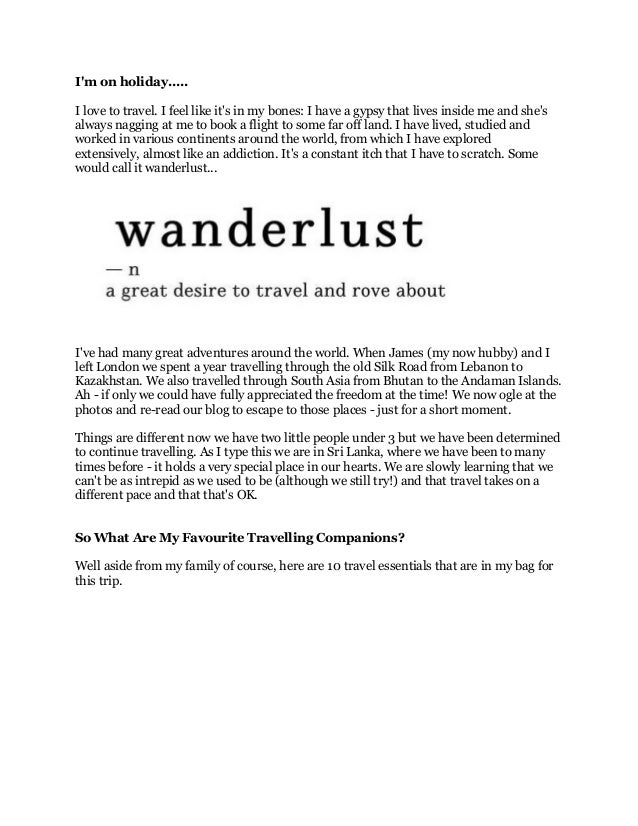 My Favourite Travelling Companions