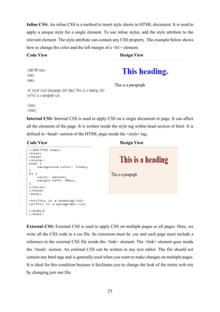 Field Work Report on Front End Web Development | PDF