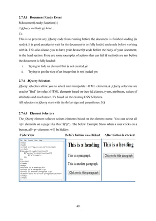 Field Work Report on Front End Web Development | PDF